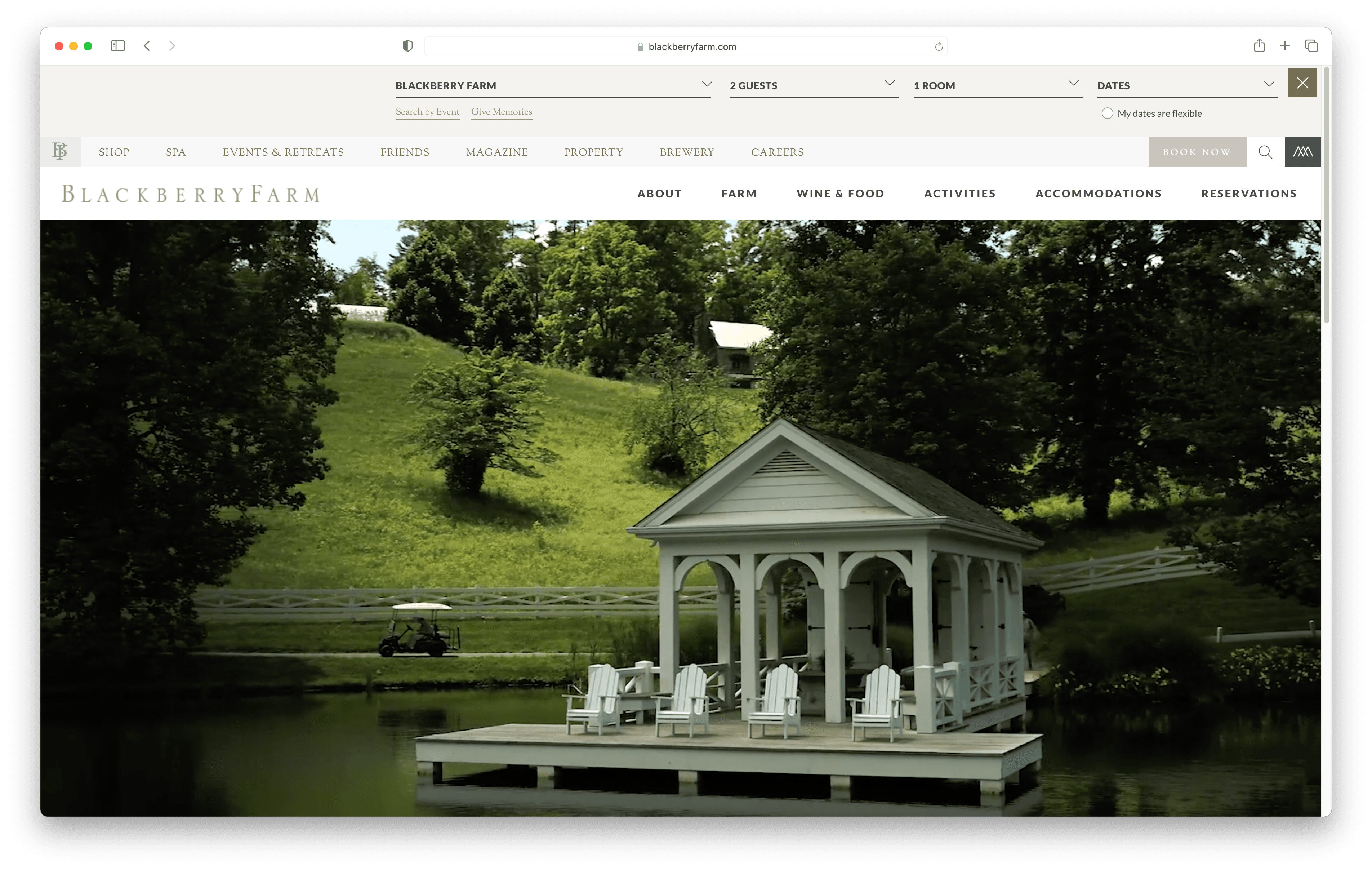 Blackberry Farm & Mountain: product interface detail 1