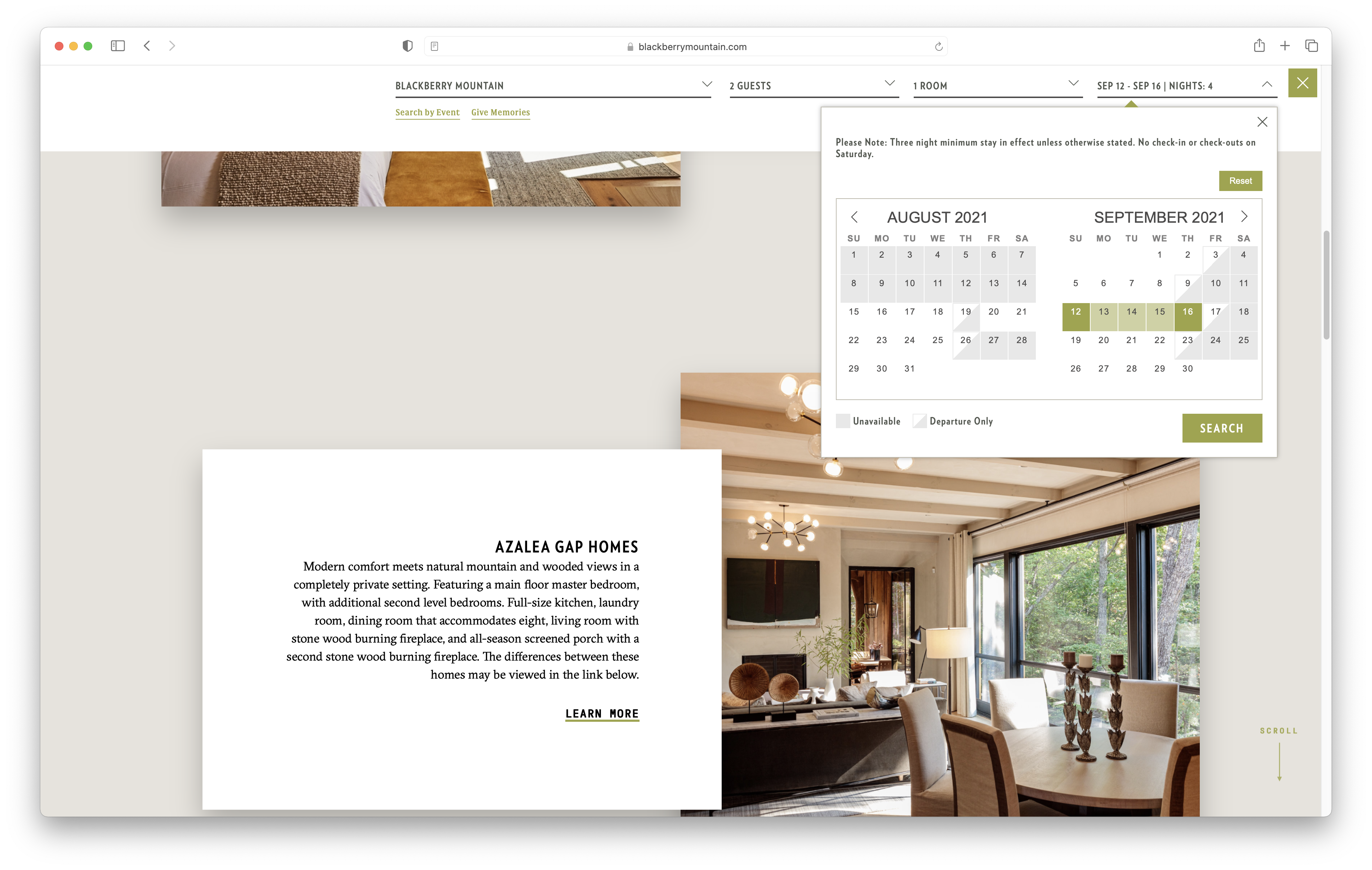 Blackberry Farm & Mountain: product interface detail 2