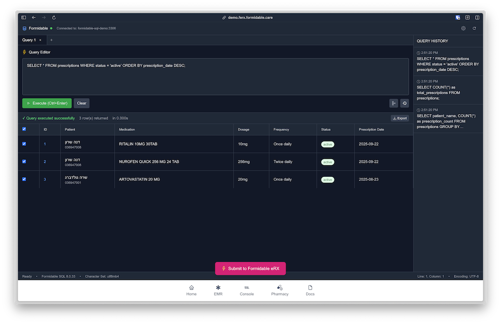 Formidable eRX project screenshot 3